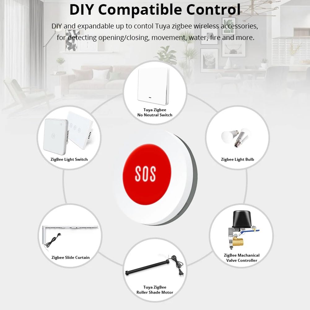 Tuya Smart ZigBee SOS Botón Sensor Alarma Emergencia Interruptor Control remoto
