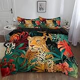 Diseño elegante y vibrante: Transforma tu dormitorio con este moderno y lujoso juego de cama, diseñado para aportar un toque de elegancia y encanto. Sus estampados vibrantes y realistas crean un ambiente elegante y acogedor, ideal para cualquier estilo de decoración. Su diseño alegre y chic añade un toque de frescura y diversión, haciendo que la hora de dormir sea más relajante y placentera.