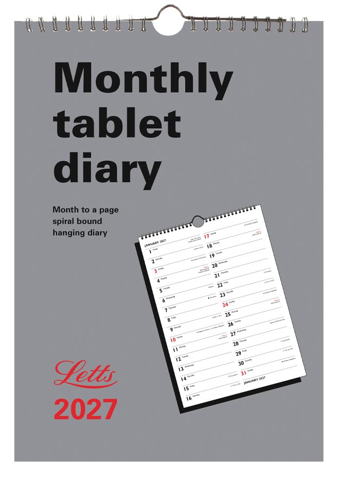 Letts of London 2027 A4 Monthly Tablet Diary 27-TMT
