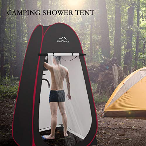 Your Choice Oversized 6.89Ft Pop Up Privacy Tent - Camping Shower Changing Tent, Portable Bathroom Toilet Room - Color Black #TOP2
