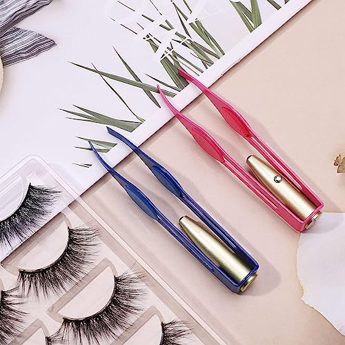 Heyu-Lotus 2 pinzas con luz LED, pinzas iluminadas para depilación, pinzas de maquillaje con herramientas ligeras, pinzas de acero inoxidable para hombres y mujeres, depilación de cejas de precisión - imagen 7