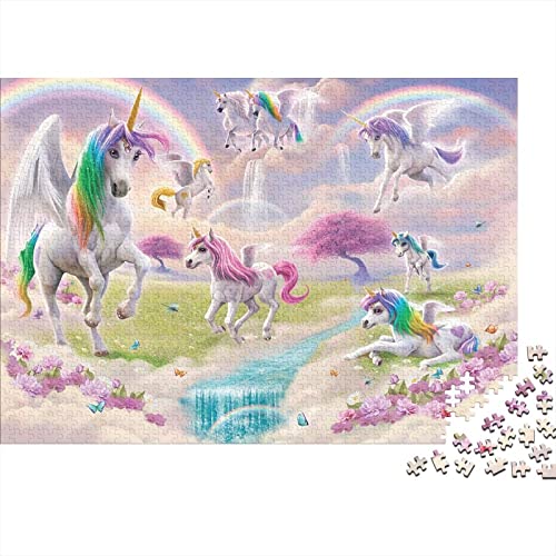 Puzzle Licorne Rose 1000 Pièces en Bois Antistress pour se Détendre