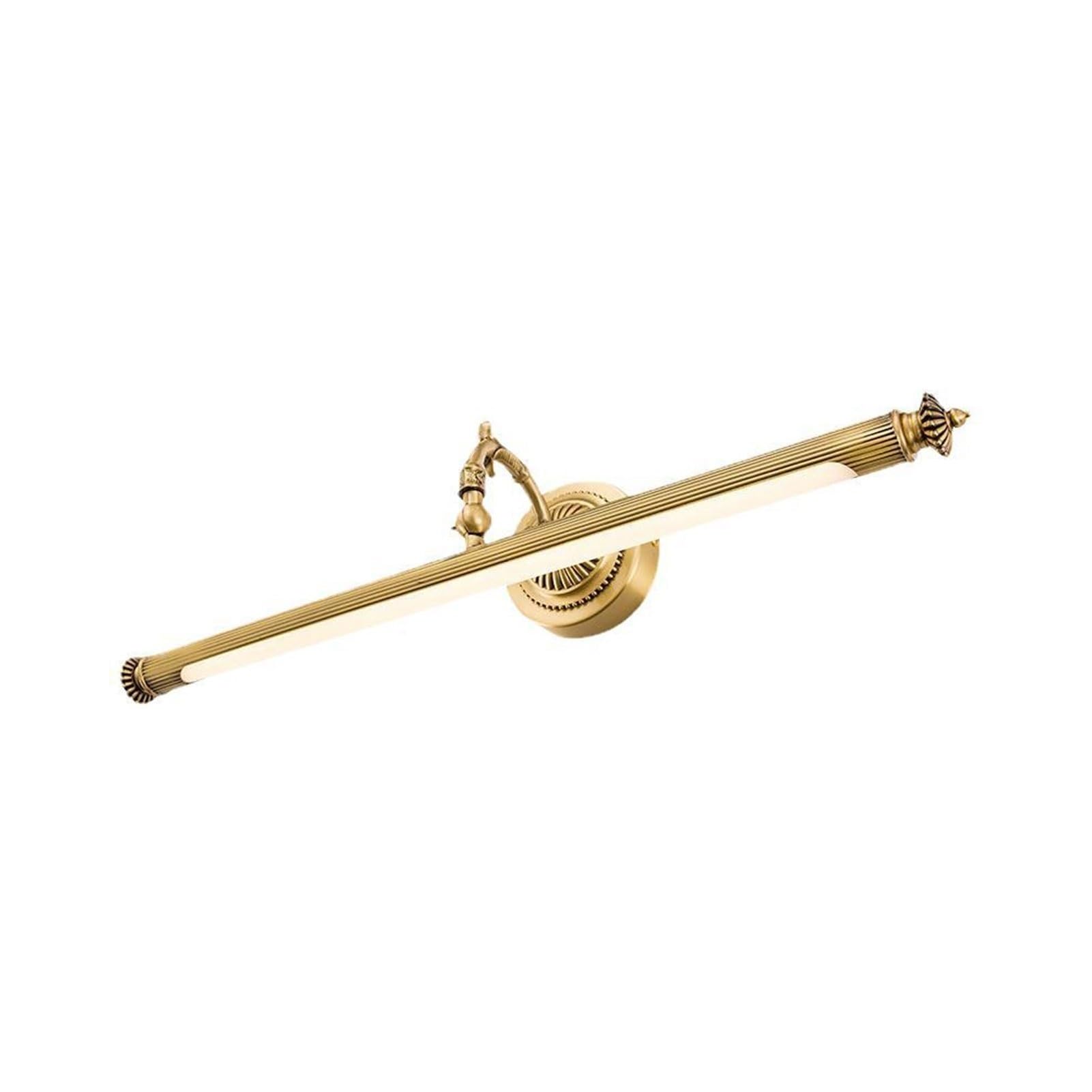 OZBMA Vintage Brass Mirror Front Lamp Adjustable Bathroom Dressing Wall Light LED Dimmable Mount Lighting Fixture for Table Toilet Showroom(48cm) (size_name 63cm)