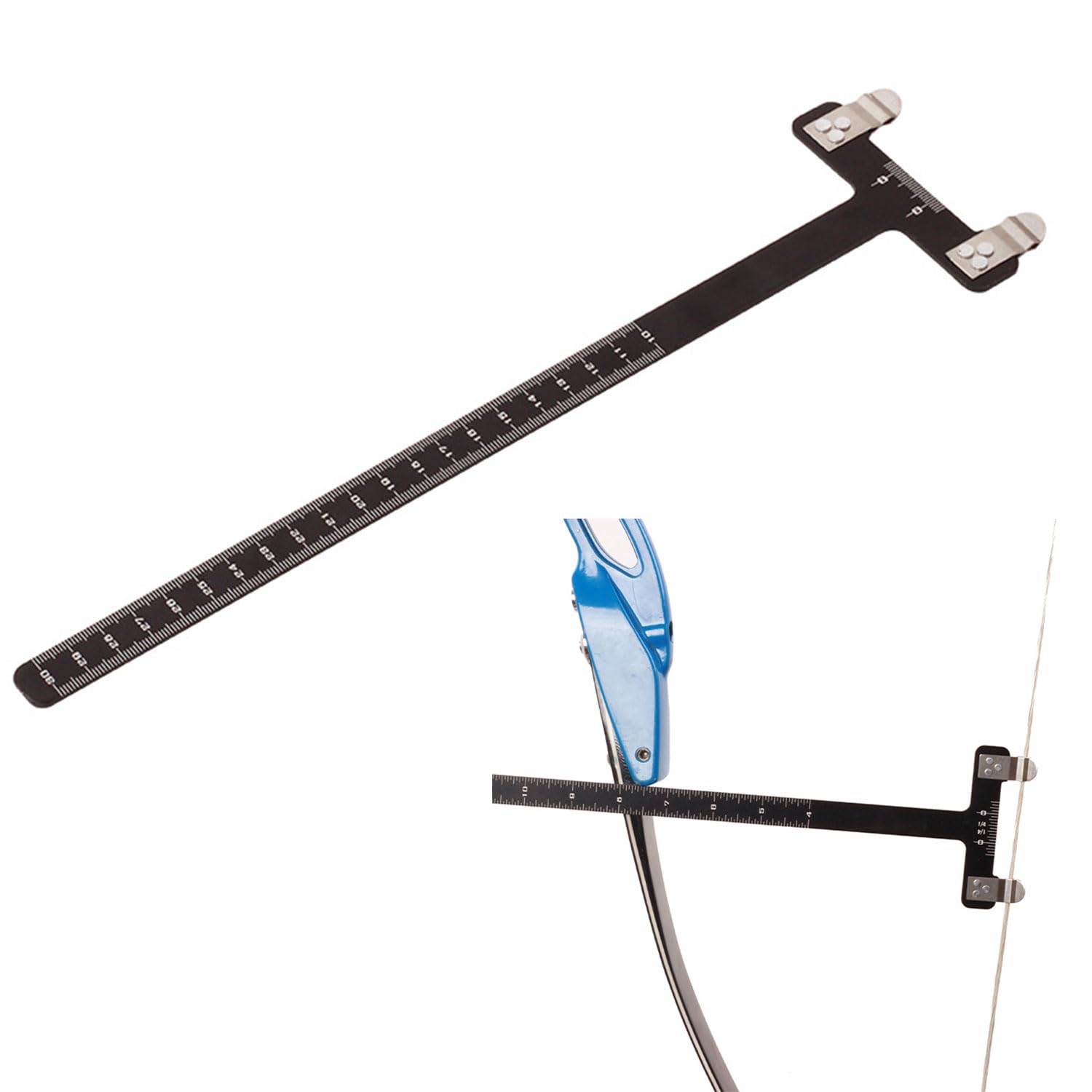 JOYOLA Archery Bow Square, Archery T Ruler Stainless Steel Tool, Bow String Measurement Tool for Accurate Shooting and Brace Height Measurement for Compound and Recurve Bow Enthusiasts
