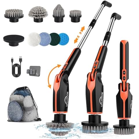 WHATOOK Electric Spin Scrubber with Adjustable Handle Cover
