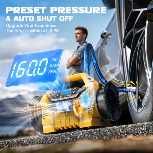 Image of 3X Faster 160PSI Cordless Air Compressor Compatible with DeWalt 20V Battery