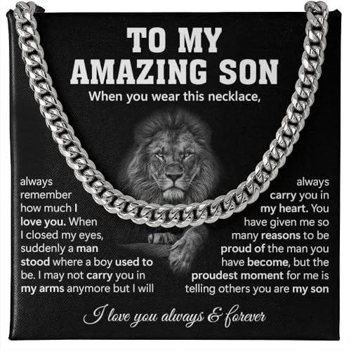 To My Amazing Son Cuban Link Chain Necklace - Mom & Dad's Gift