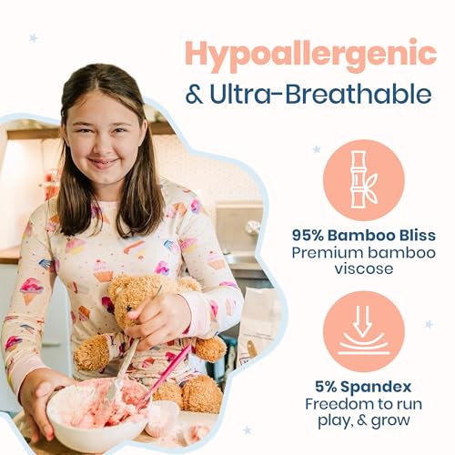 Buttery Soft Pajamas for Kids - Two Piece Viscose From Bamboo Pjs - Styled By Kardashians - Cupcake Pajamas for Girls3