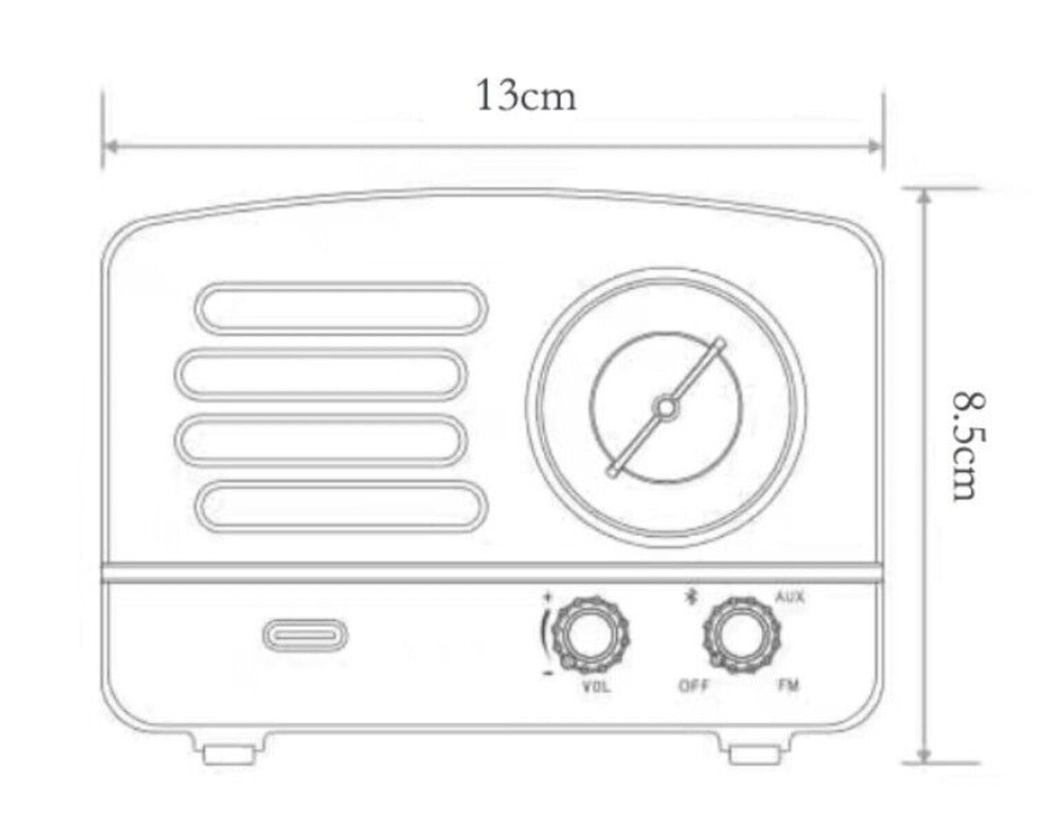 Vintage Holz-Radio mit Bluetooth, AM/FM/SW, MP3-Player, USB/SD-Kartenslot, Akku, Retro-Design