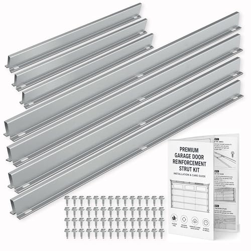 16FT Heavy Duty Garage Door Strut Support Brace Universal Reinforcement Bracket Kit High-Tensile Steel Hurricane & Storm Support Segments Design for Easy Installation Prevents Bending & Sagging