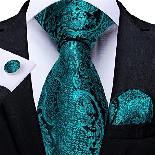 Corbata de seda turquesa 8cm para hombre miniatura 6
