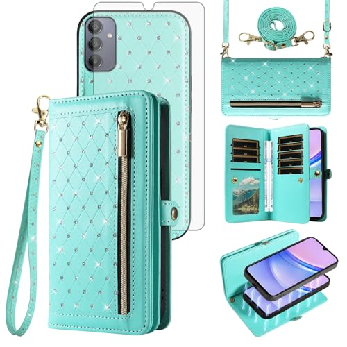 Coque Samsung Galaxy A15 5G avec fermeture éclair et protège-écran verre