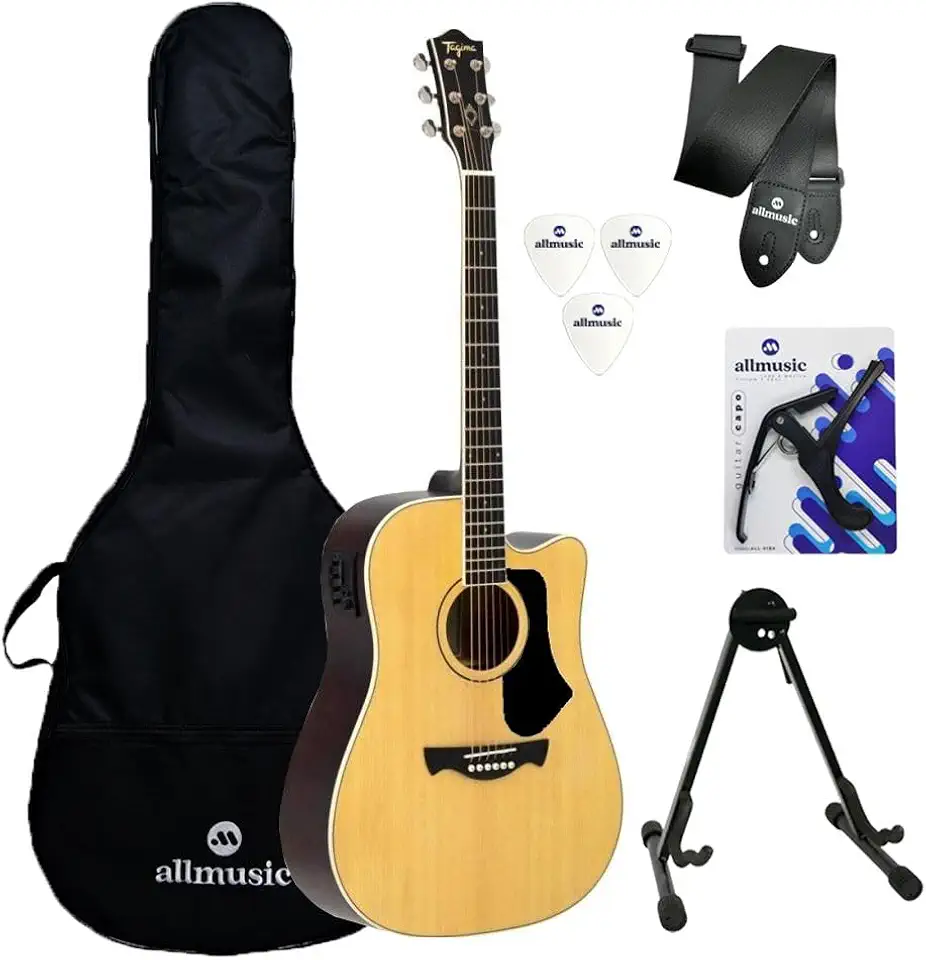 Kit Violão Tagima Andes Nat Amber Capa/Suporte/Acessórios