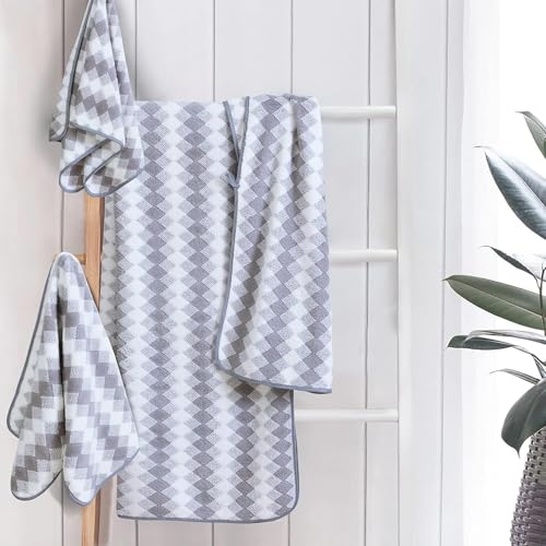 Image of Spread Spain Microfiber Towels for Bath | Coral Large Bath Towel | Extra Soft Plush & High Absorbent |360 GSM | Bath Towel for Men and Women |70x146 cm (Orchid)