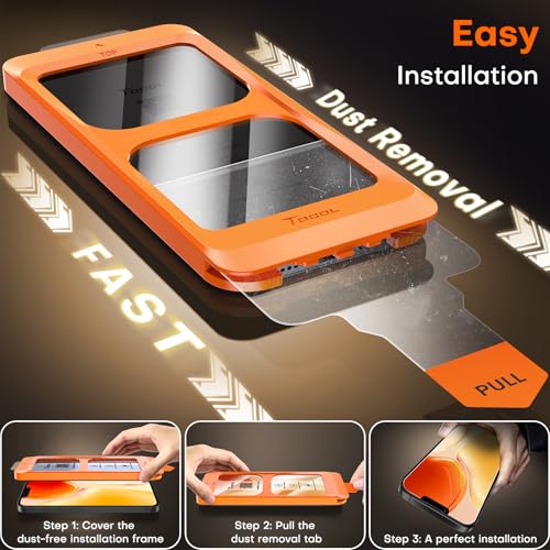 Image of TOCOL for iPhone 16e Screen Protector 9H Hardness Military Grade Shatterproof HD Tempered Glass Full Coverage Easy Installation Case Friendly 2 Pack