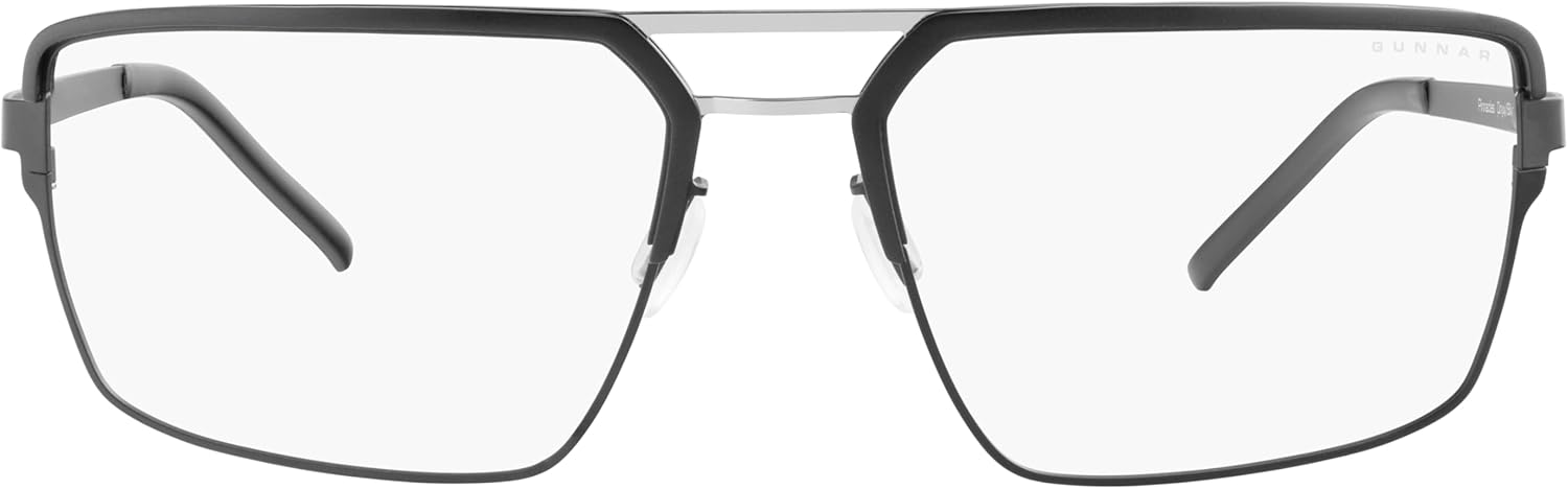 GUNNAR Pinnacles Computer & Gaming Glasses – Clear Pro 20 Lens, Navigator Frame with Magnesium-Aluminum & Stainless Steel, Blue Light Blocking Eyewear with UV & Anti-Glare Protection