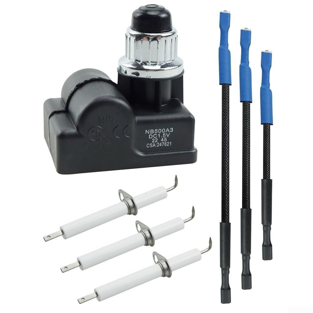 Elchuiaby TS-IG3007 Ignition Kit Compatible With For Pitboss Memphis 4-in-1 Grill Accessories Quality BS Plastic 3 Ceramic Electrodes