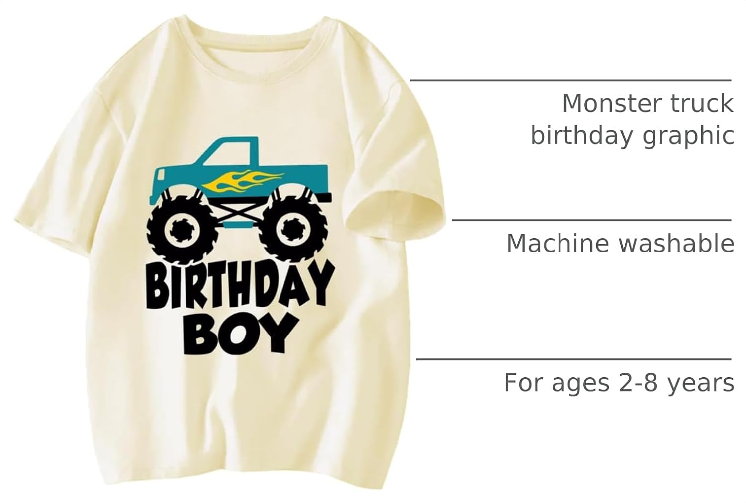 Birthday Boy T-Shirt Toddler Birthday Shirts Tees Little Kids Top Outfit Short Sleeve 2nd 3rd 4th 5th 6th 7th 8th image 4