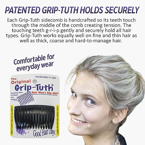 Good Hair Days 414SHELL Grip-Tuth Combs - Set Of 2 Hair Side Combs thumb #1