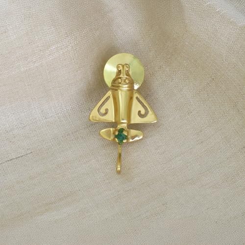 Image of Colombian Emerald & Multi-Material Options | Quimbaya Flyer Lapel Pin | Ancient Alien Golden Jets Collection