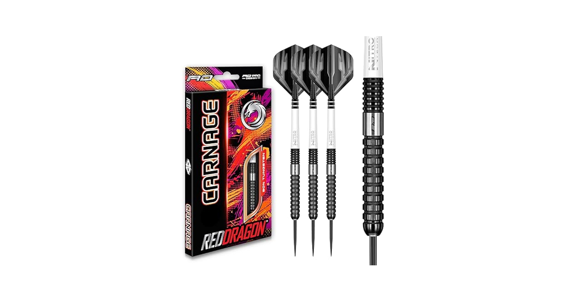 Red Dragon Carnage 2: 22g Tungsten Steeltip Darts with