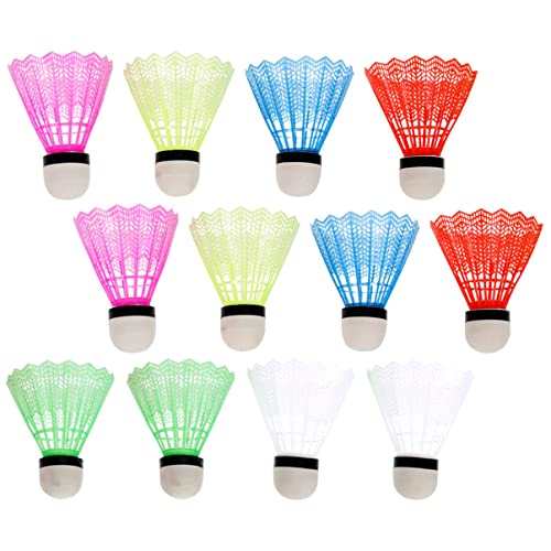 INOOMP Plastic Badminton Birdies 12pcs Nylon Shuttlecocks Red for Sports Durable and Stable Training