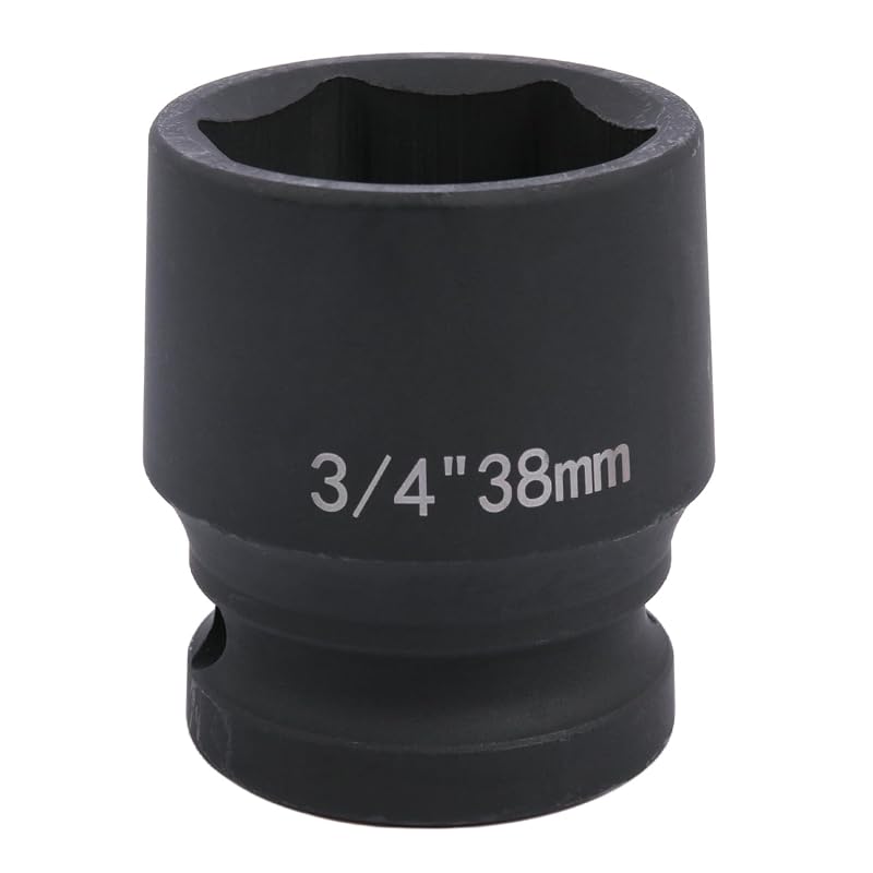 Soquete de impacto 38 mm com encaixe quadrado de 19,05 mm (3/4 pol.), 6 pontas, YTKavq