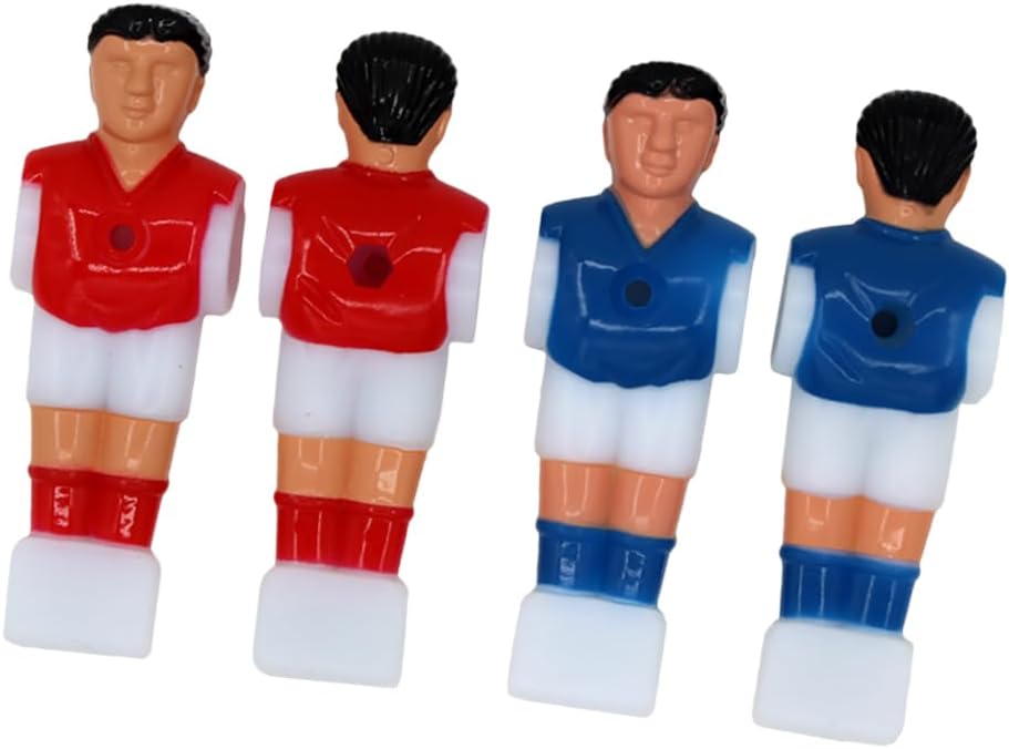 Milisten 4pcs Foosball Men Replacement Parts for Table Football Durable Plastic Soccer Players Red Blue Fits Standard Rods Easy to Install Soccer Figures for Football Games