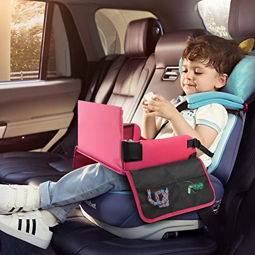 INFIVITA Knietablett Reisetisch-Tablett für Kinder Play with Löschbar Zeichenbrett & 6 Colored Pencils für Spiel und Esstisch Spieltisch Autositz Tisch für Buggys,Kinderwagen,Auto,Flugzeug,Bahn