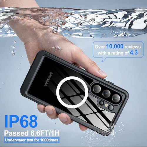 Image of ANTSHARE IP68 Waterproof Case for Samsung Galaxy S26 Ultra [2026] - MagSafe Compatible, Built-in Screen /Lens Protector - Shockproof Full Body Protection for Swimming /Outdoor, Black /Clear