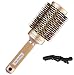 VASLON Professional Nano Thermic Ceramic & Ionic Round Barrel Hair Brush with Boar-Bristle For Blow Drying, Curling & Straightening