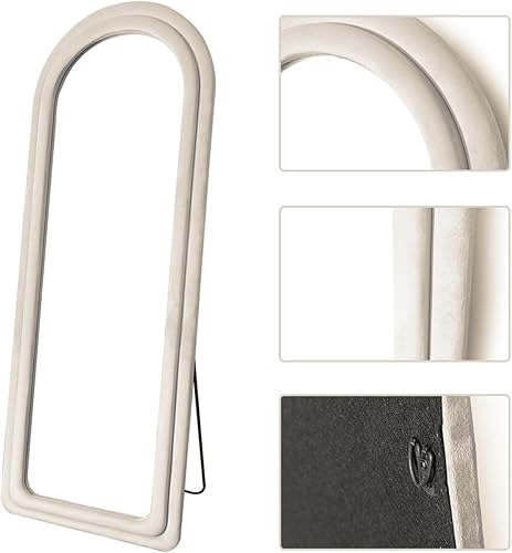 Miniatura 5 de KOMCOTE Espejo de piso, espejo arqueado de longitud completa, espejo de piso independiente, espejo de pared arqueado, espejo grande de longitud al