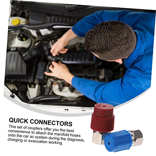 Cabilock - Adaptadores rápidos para aire acondicionado automotriz, 2 piezas, con rosca interna, acoplador para línea de refrigeración miniatura 4