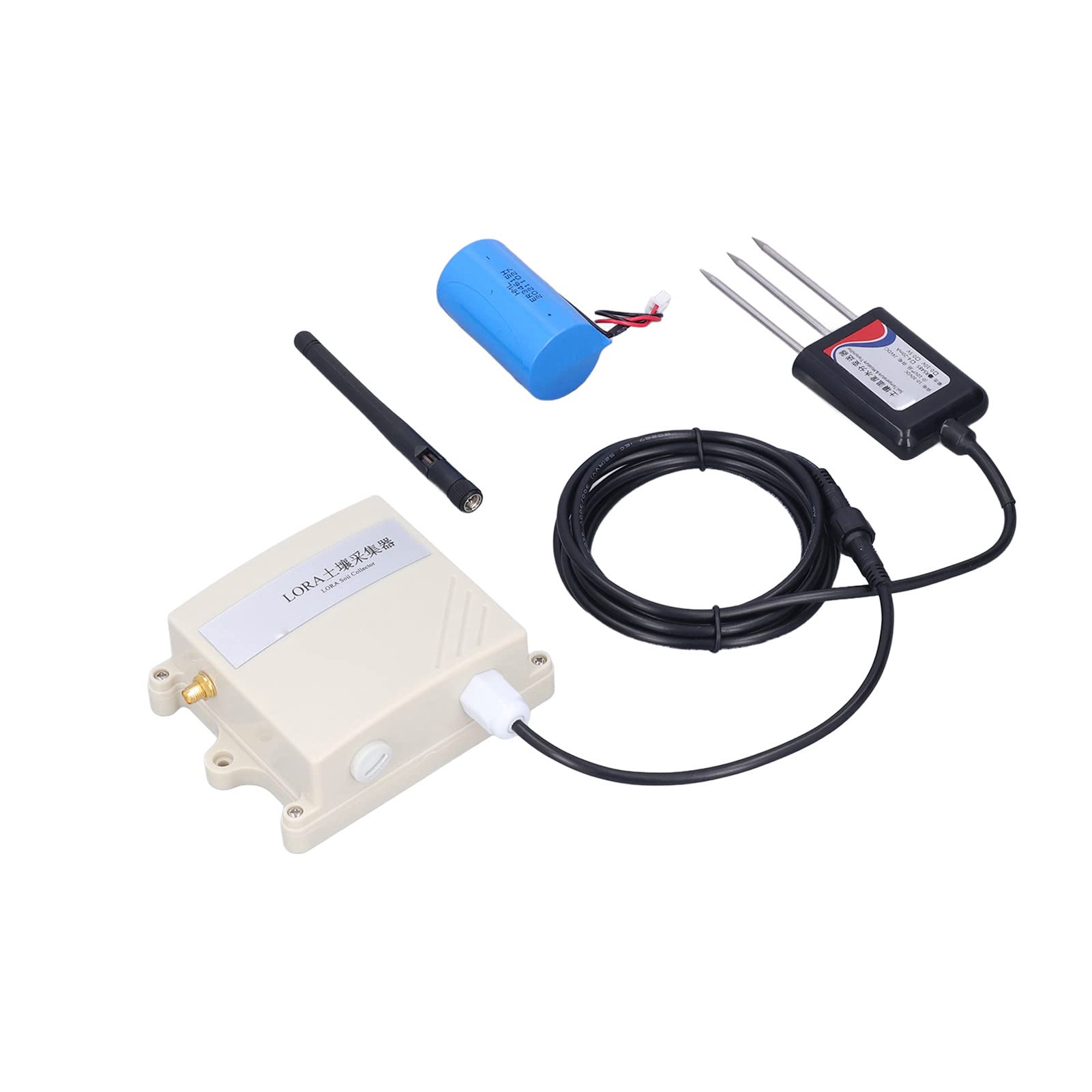 Transmisor de Sensor de Suelo Sensor Inalámbrico de Humedad del Suelo RS485 con Monitoreo de Temperatura Alcance de 3000 M IP65 ABS Carcasa Impermeable para Usuarios de Invernaderos de