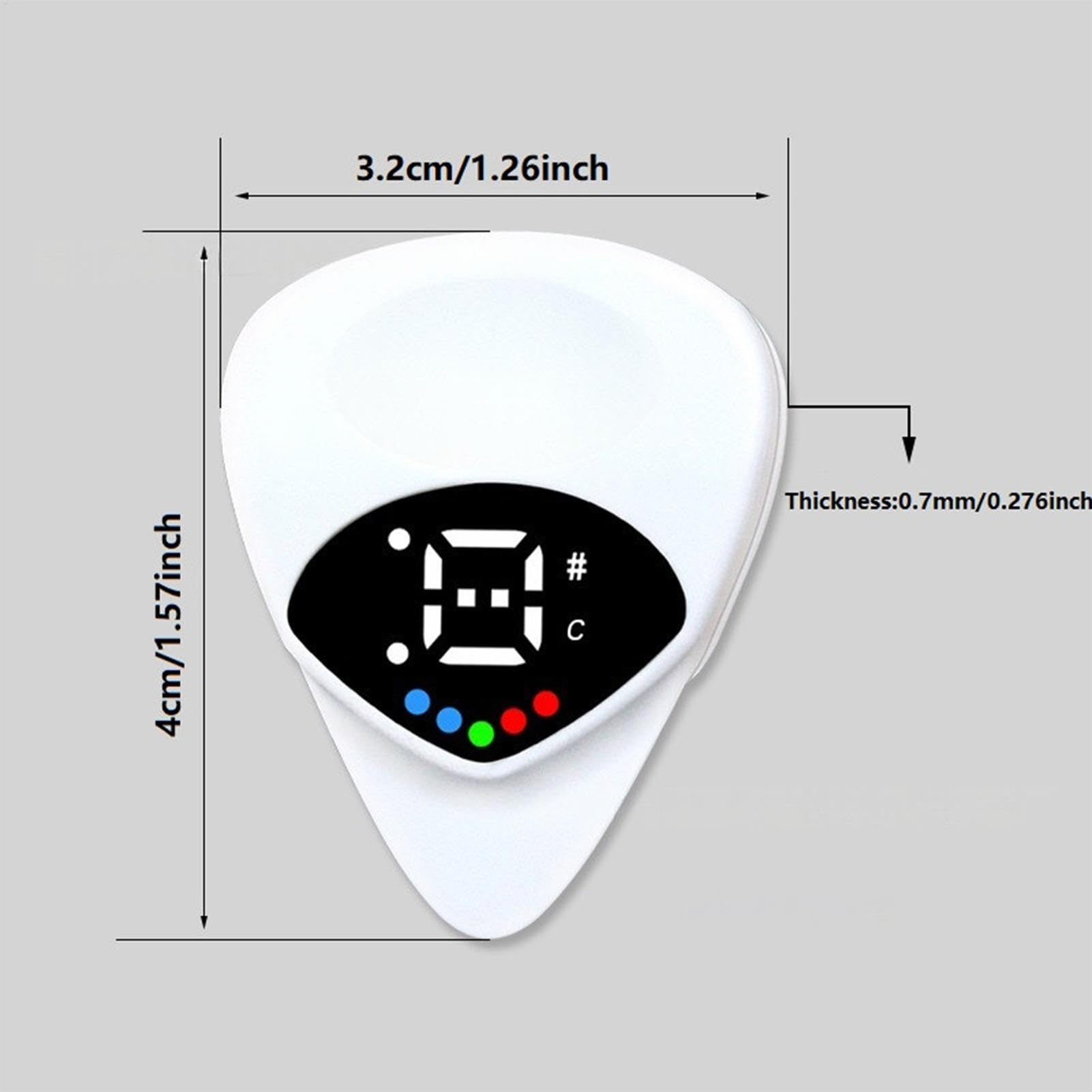 Tuner do gitary akustycznej, kostki do gitary elektrycznej, przenośny cyfrowy klips do strojenia gitary 2 w 1, zasilanie bateryjne, technologia tuningu cyfrowego, 4 x 3,2 x 0,7 cm, dla kobiet,