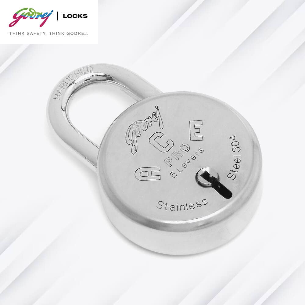 Godrej Locks | Ace Pro 6 Levers 52mm Round Padlock | Strong Double Locking | 3Keys | for aldrops, Lockers, toolboxes, Cycle Cable Ends, Wooden cupboards, suitcases | Silver Finish | 1 Year Warranty — Amazon image 4