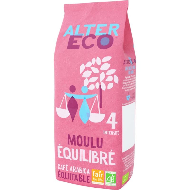 Délice équilibré Café moulu bio d'Alter Eco 250g - Douceur éthique dans chaque tasse ! Mélange équilibré pour un plaisir authentique. - Le Lot De 3