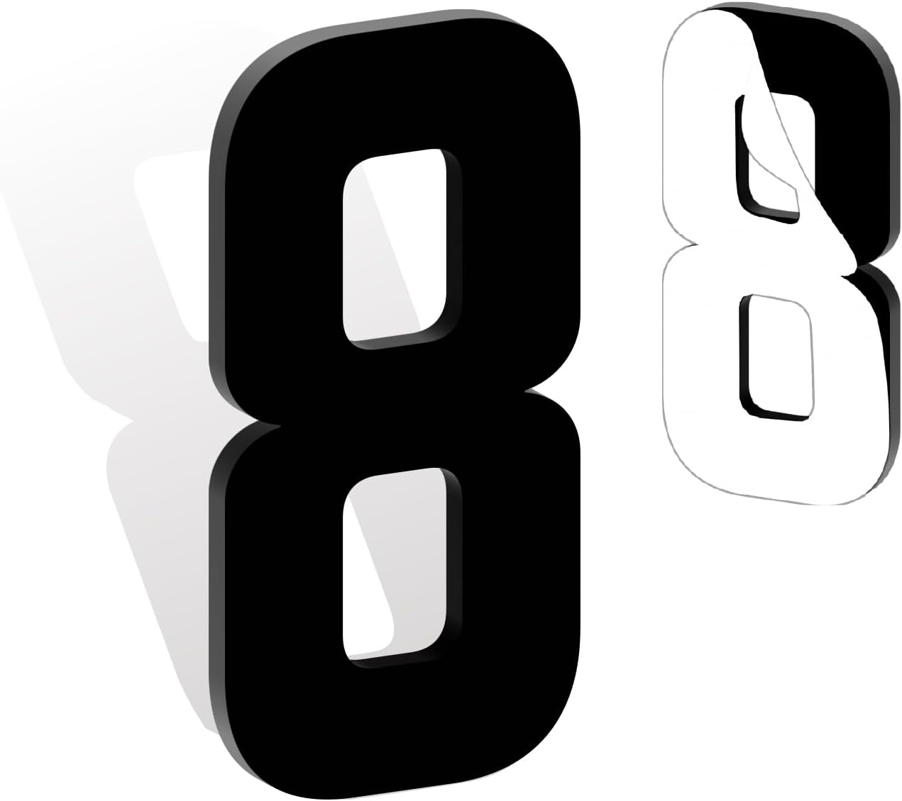 5 Inch Self Adhesive House Numbers, Acrylic Modern House Address Numbers and Letters, Black Adhesive Mailbox Door Number Letters for Office Hotel Apartments Outside (B)