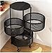 ZSCLLCQ Ruchome Wózki Ruchome Rotatable Rack Kitchen Rack, Okrągły Regały Półki, Obrotowa Wielowarstwowa Półka Kuchenna, Walcówka Z Kołami, Do Salonu Łazienkowego/3F