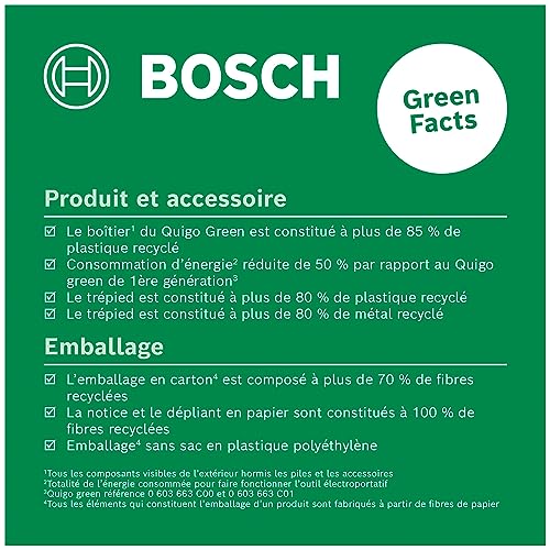 Laser lignes Bosch Quigo Green boîtier plastique recyclé et trépied ajustable - 4