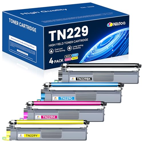 Image of TN229 Toner Cartridges 4 Pack Replacement for Brother TN229BK /C /M /Y TN-229 MFC-L3720CDW MFC-L3780CDW HL-L3280CDW Printer Ink Cartridge(TN2294PK Black Cyan Magenta Yellow)