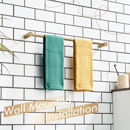Image of KOKOSIRI Bathroom Towel Rack Wall Mounted 24'' Bath Towel Bar Holder for Bathroom Hardware Accessories Champagne Bronze Stainless Steel, B4007CPG-L24