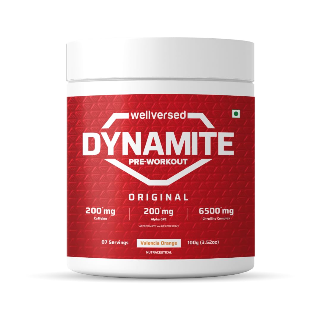 Dynamite Pre Workout Fruit Blast - 15 Servings & Creatine Monohydrate Unflavoured - 33 Servings | Strength & Energy Supplement Combo