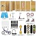 HOMETALL 8Pcs Fingerboard Skatepark Ramps with 9Pcs Mini Toys Set Including Fingerboards, Bike, Scooters, Skate Park for Kids Gift