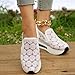 Generic Chunky Fashion Sneakers for Women, Women's White Platform Sneakers Fashion Lace Embroidery Walking Tennis Shoes Lightweight Comfort Wedge Casual Sneakers for Gym Travel Work, 8