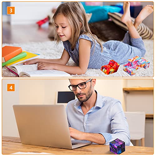 10 Pieces Cube Toy Cube Fidget Blocks Anxiety Fidget Toys For Boys Girls Teens Adults Anxiety Relief (Cute Style) #TOP3