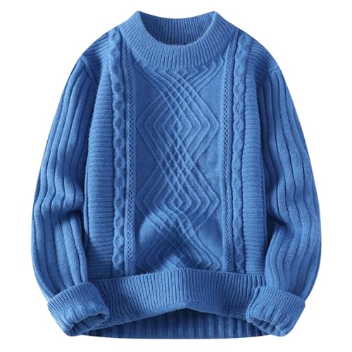 Pull tressé épais pour homme à col semi-haut style coréen