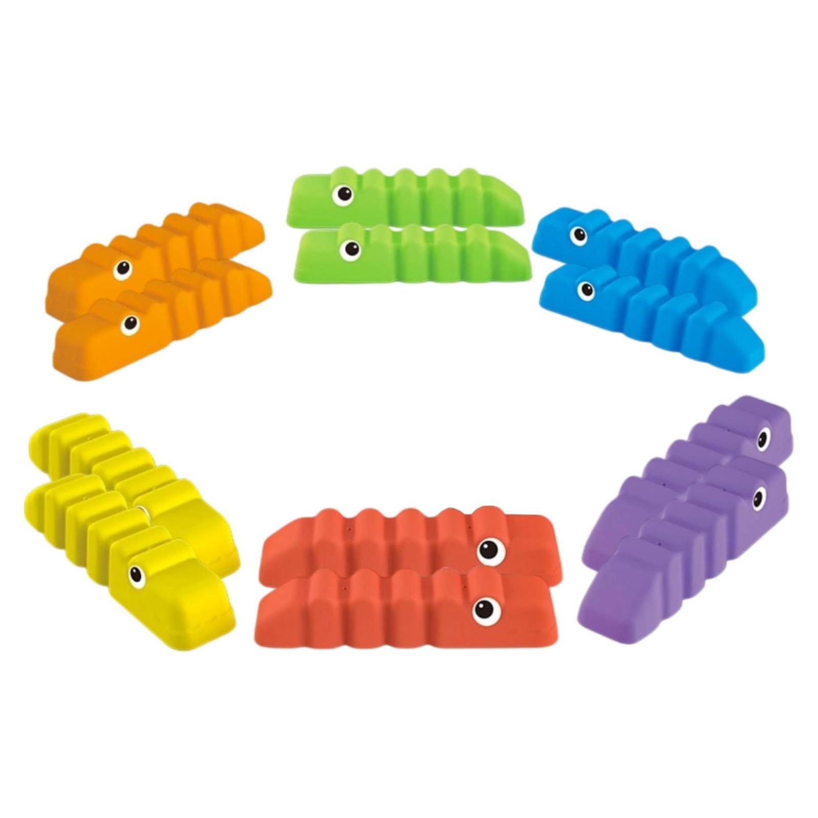 Harilla 12 Piezas Entrenador de Equilibrio Infantil Piedras Bloques de Equilibrio Antideslizante con Detalle de Ojos y Superficie Estriada Adecuado para