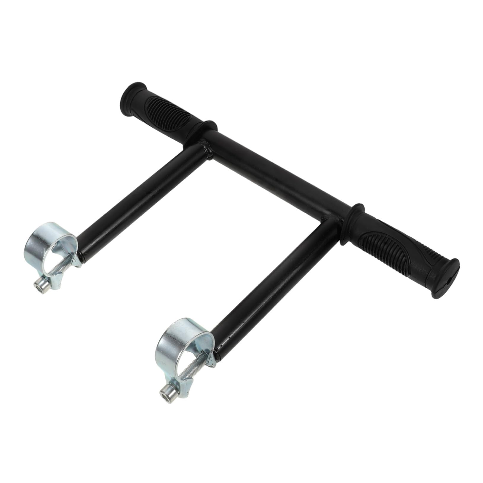 Maniglia di Estensione Passeggino Nero in Acciaio Inox e Plastico | Diametro Interno Clip 32mm, Distanza Viti 14mm, Presa Ergonomica, Uso Quotidiano e Gite in Famiglia