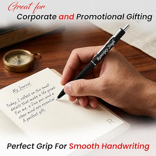 Image of SAVRI Personalized Parker Matte Black Ballpoint Pen | Customized Name Engraved Pen with Silver Clip | Smooth Blue Ink Writing | Ideal Gift for Birthdays, Anniversaries, Corporate Gifting
